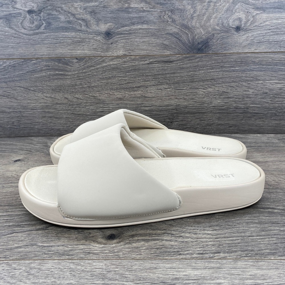 VRST Men's Slide Sandals Cream Off-White Padded Strap VRST25MS13 Size 10
